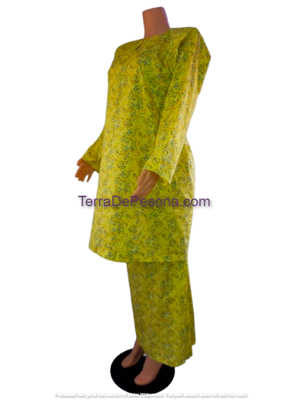 Baju Kurung Pesak Tradisional Johor  Kuning