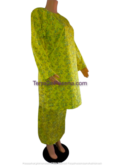 Baju Kurung Pesak Tradisional Johor Kuning