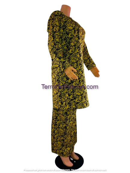 Baju Kurung Pesak Tradisional Johor Sandy Brown-KJ0047 – Terra de Pesona