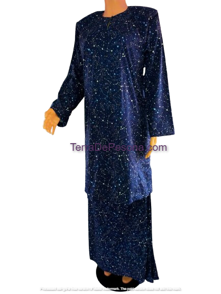 Baju Kurung Pesak Tradisional Johor Biru