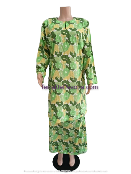 Baju Kurung Pesak Tradisional Johor Green Yellow