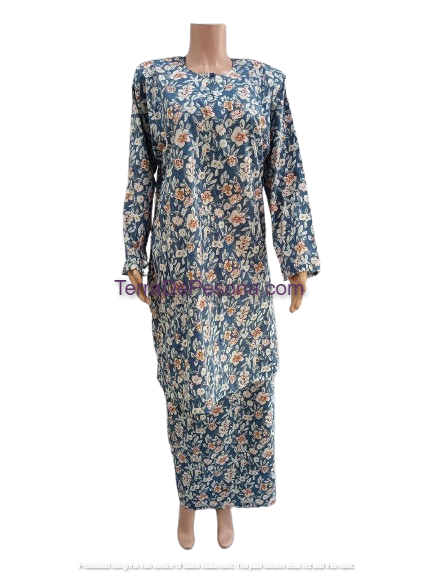 Baju Kurung Pesak Tradisional Johor Pastel Biru