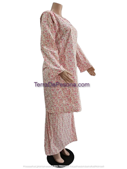 Baju Kurung Pesak Tradisional Johor Pink