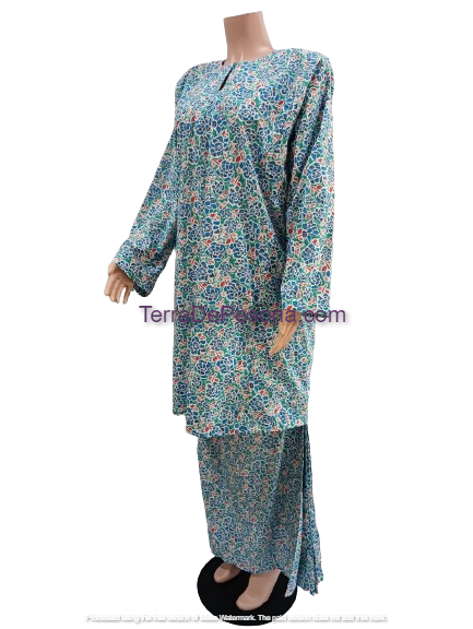 Baju Kurung Pesak Tradisional Johor Biru