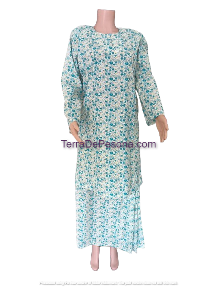 Baju Kurung Pesak Tradisional Johor biru muda