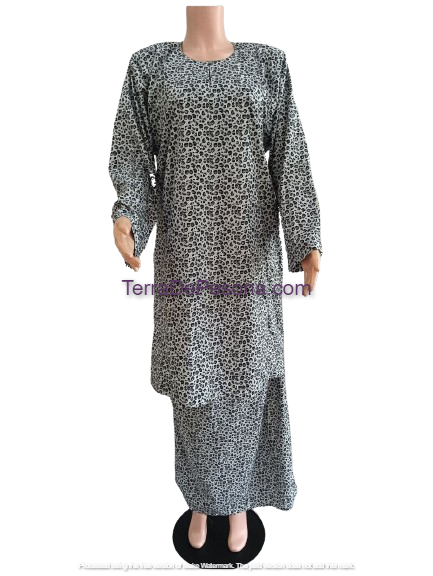 Baju Kurung Pesak Tradisional Johor Grey-KJ0066