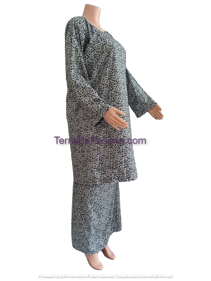 Baju Kurung Pesak Tradisional Johor Grey-KJ0066