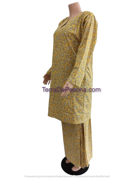 Baju Kurung Pesak Tradisional Johor Golden Rod-KJ0068