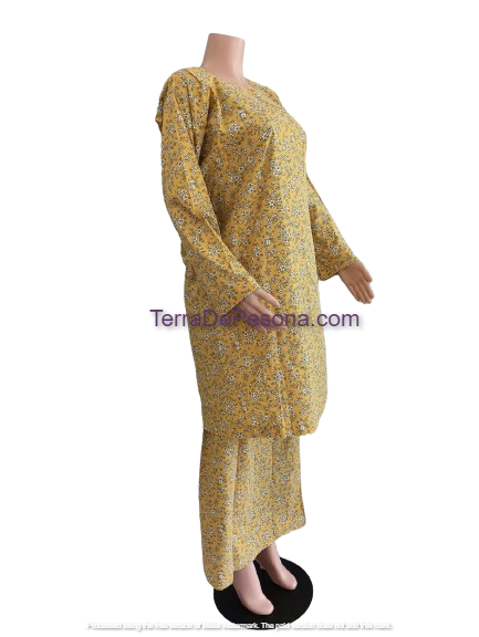 Baju Kurung Pesak Tradisional Johor Golden Rod-KJ0068