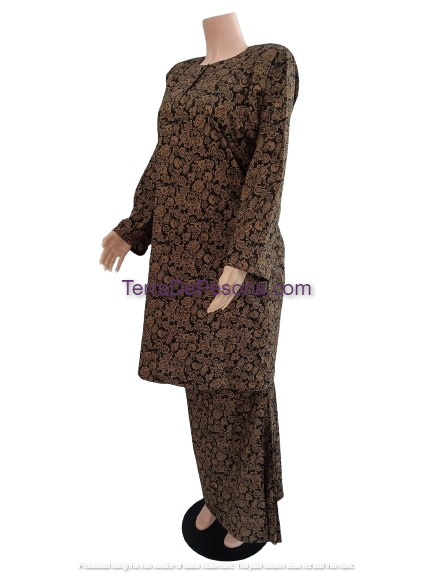 Baju Kurung Pesak Tradisional Johor brown