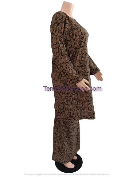 Baju Kurung Pesak Tradisional Johor brown