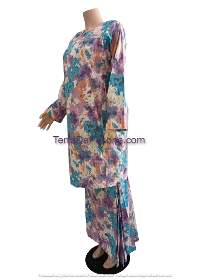 Baju Kurung Pesak Tradisional Johor Mixed Pastel-KJ0073