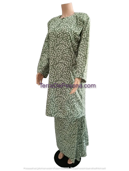 Baju Kurung Pesak Tradisional Johor Dark Sea Green-KJ0076