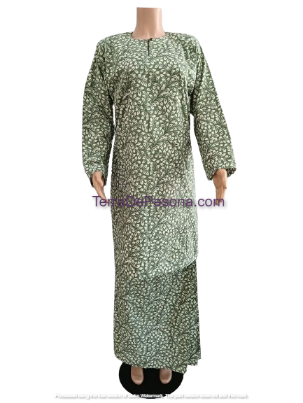 Baju Kurung Pesak Tradisional Johor Dark Sea Green-KJ0076