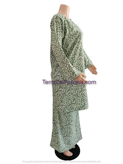 Baju Kurung Pesak Tradisional Johor Dark Sea Green-KJ0076