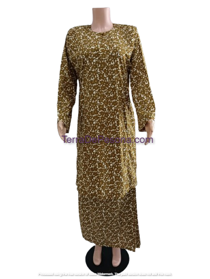 Baju Kurung Pesak Tradisional Johor Dark Golden Rod-KJ0078