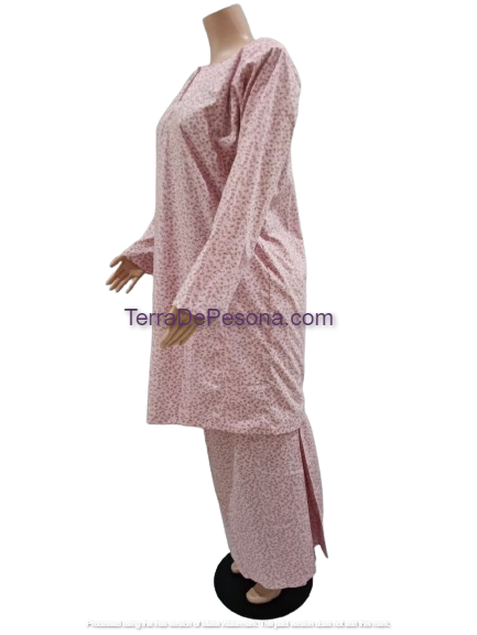 Baju Kurung Pesak Tradisional Johor Pastel Pink-KJ0081