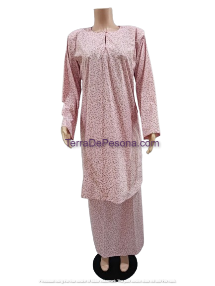 Baju Kurung Pesak Tradisional Johor Pastel Pink-KJ0081