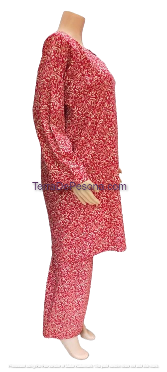 Baju Kurung Pesak Tradisional Johor Darker Red-KJ0088