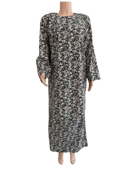 Baju Kurung Pesak Tradisional Johor Kelabu