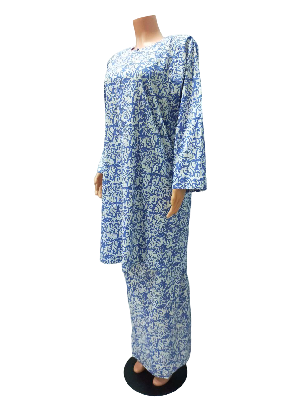 Baju Kurung Pesak Traditional Johor Biru Kelabu