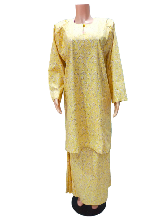 Baju Kurung Pesak Traditional Johor Kuning